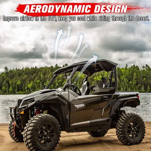 A & UTV PRO Aluminum Roof Top for Polaris General 1000 / XP 1000 2016-2023, Heavy Duty 2-Piece Combined Hard Roof Sun Visor Cover Accessories, Replace OEM # 2881105, Black, 2 Seater in Saudi Arabia