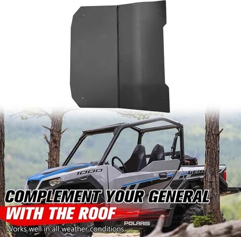 A & UTV PRO Aluminum Roof Top for Polaris General 1000 / XP 1000 2016-2023, Heavy Duty 2-Piece Combined Hard Roof Sun Visor Cover Accessories, Replace OEM # 2881105, Black, 2 Seater in Saudi Arabia