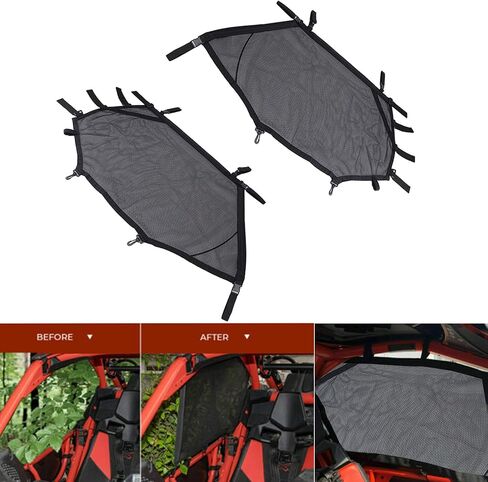 RZR Soft Window Nets Mesh Front Rear Right and Left Window Shade Shield Cover Roll Cage Mesh Guard Sunshade Cover for UTV Polaris RZR 570 800 1000 900 RZR XP Turbo 2015-2019 2 Seat in Saudi Arabia