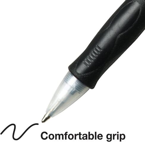 BIC Velocity Retractable Ballpoint Pens, Medium Point (1.0 mm), Black Ink Pens, 12-Count Pack, With Comfortable Grip in Saudi Arabia