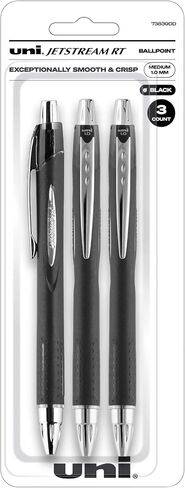 uni-ball Jetstream RT Ballpoint Pens, Bold Point (1.0mm), Black, 3 Count in Saudi Arabia