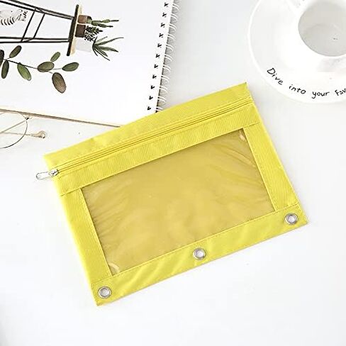 Binder Fabric Pencil Pouch 3-Ring Binder Pencil Case Bag with Zipper 4 Pack (blue) in Saudi Arabia