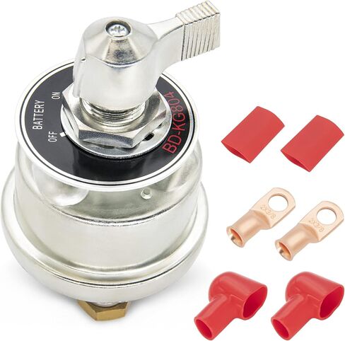 مفتاح فصل البطارية عالي التيار 300 أمبير، مفتاح قطع طاقة البطارية الرئيسي مع لوحة وجه للسيارة RV والبحرية (تشغيل/إيقاف غطاء الألومنيوم) 12-48 فولت in Kuwait