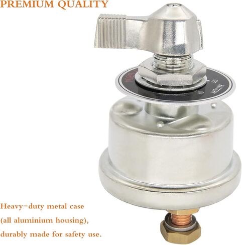 مفتاح فصل البطارية عالي التيار 300 أمبير، مفتاح قطع طاقة البطارية الرئيسي مع لوحة وجه للسيارة RV والبحرية (تشغيل/إيقاف غطاء الألومنيوم) 12-48 فولت in Kuwait