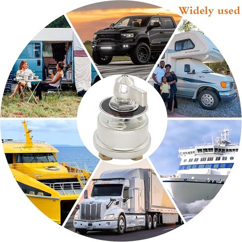 مفتاح فصل البطارية عالي التيار 300 أمبير، مفتاح قطع طاقة البطارية الرئيسي مع لوحة وجه للسيارة RV والبحرية (تشغيل/إيقاف غطاء الألومنيوم) 12-48 فولت in Kuwait