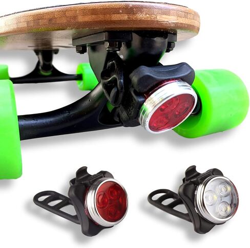 أضواء لوح التزلج LED Underglow - أضواء Longboard القابلة لإعادة الشحن عبر USB من الأمام والخلف. مجموعة مصابيح لوح التزلج الكهربائية المثالية in Kuwait