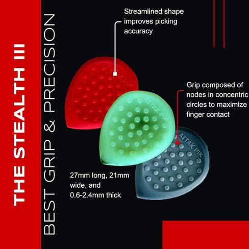 Acoustik Attak Stealths VARIETY 12 PACK | مختارات جيتار دقيقة مشطوفة | متين ومريح in Kuwait