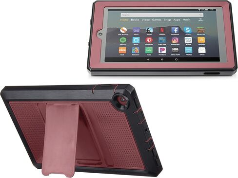 غطاء Nupro عالي التحمل مقاوم للصدمات مع واقي شاشة لجهاز Fire 7 Tablet، أسود in Kuwait