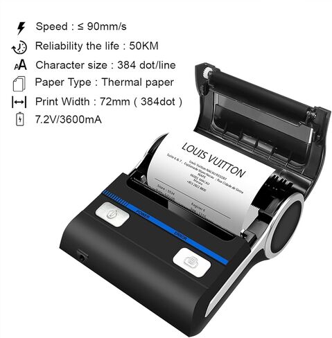 Bluetooth Receipt Printer 80mm Wireless Portable Thermal POS Printer for Small Business, Compatible with Android/Windows Not Square in Kuwait