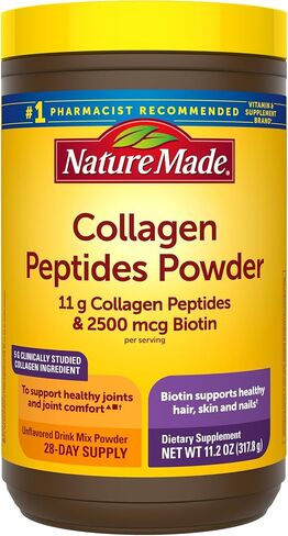 Nature Made Collagen Peptides Powder Type 1 and 3, Joint Support Collagen Powder Unflavored, Sugar Free, Keto Friendly with Biotin for Hair, Skin & Nails Support, 11.2 oz, 28 Day Supply in Saudi Arabia