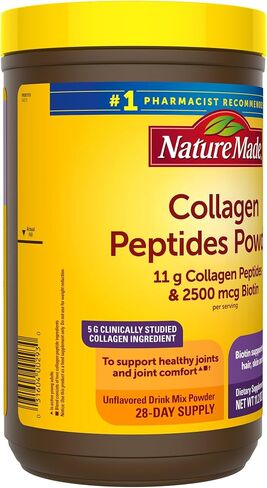 Nature Made Collagen Peptides Powder Type 1 and 3, Joint Support Collagen Powder Unflavored, Sugar Free, Keto Friendly with Biotin for Hair, Skin & Nails Support, 11.2 oz, 28 Day Supply in Saudi Arabia