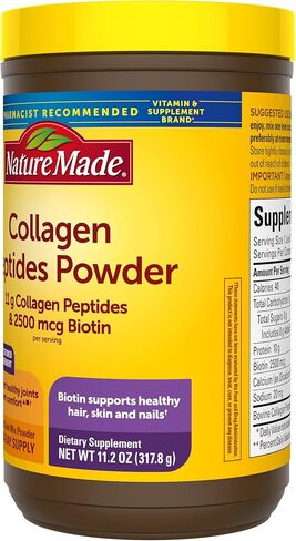 Nature Made Collagen Peptides Powder Type 1 and 3, Joint Support Collagen Powder Unflavored, Sugar Free, Keto Friendly with Biotin for Hair, Skin & Nails Support, 11.2 oz, 28 Day Supply in Saudi Arabia