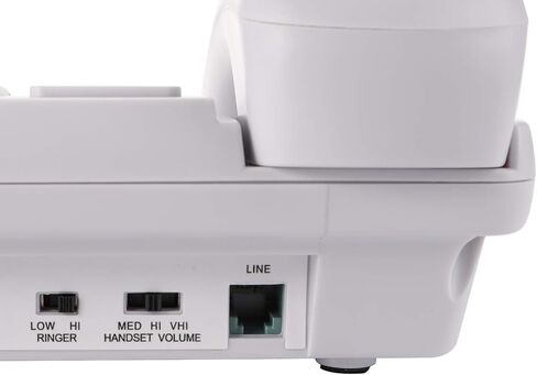 هاتف مكتبي سلكي ذو خط واحد مضخم من Yopay، هواتف بأزرار كبيرة لكبار السن، هاتف مكتبي عالي الصوت سهل القراءة، أبيض، مناسب لكبار السن in Kuwait