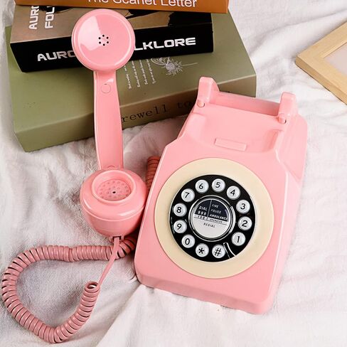 Sangyn Retro Landline Telephone Classic Vintage Corded Phone Old Fashioned Dial Button Desk Phone with Redial Function for Home Office in Kuwait