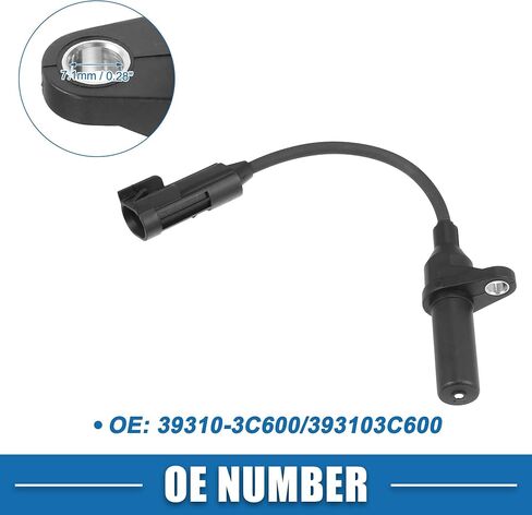 Engine Crankshaft Position Sensor No.39310-3C600/393103C600 Camshaft Sensor for Hyundai Santa Fe 2013-2018 Plastic Black in Saudi Arabia