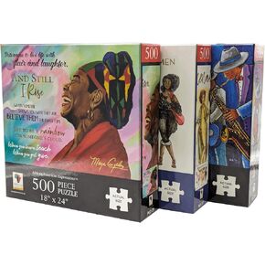 African American Expressions Set of 3 500-Piece Puzzle Assortment