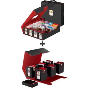 4 Row Card Storage Box 3200+ + 6 In 1 Card Storage Box Fits 1400+ Standard Cards