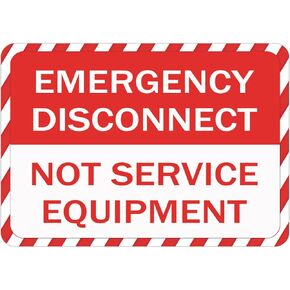 10 Pcs NEC compliant Emergency Disconnect NOT Service Equipment Labels 5×3.5 inch Notice Danger Stickers for Ultra Durable Electrical
