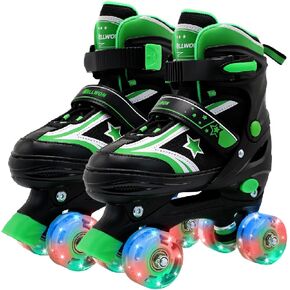 Kids Roller Skates for Boys Girls, 4 Size Adjustable Kids Rollerskates with Light Up Wheels Roller Skates for Boys Girls Ages 5-8 8-12