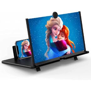 20" Screen Magnifier for Cell Phone – 3D HD Magnifing Screen Enlarger Projector for Movies Videos and Gaming – Foldable Mobile Phone Stand Holder with Screen Amplifier–Compatible with All Phones