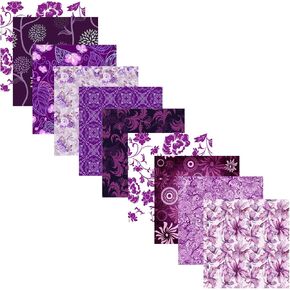 أرجواني تصميم متنوع حزم ربع حزم الحزمة خياطة نقوش القطن لخياطة Boho Scrapbook DIY Project Project 18 "× 22" حزمة من 5 أجزاء