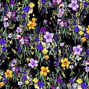 Texco Inc Wool Dobby Potanical Meadow Pattern/100 ٪ Poly No Ploral Prints Forged Decoration Apparel Home/DIY Fabric ، Offhite Yellow 1 Yard