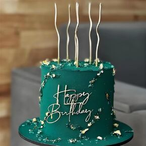 كعكة عيد ميلاد سعيد أقطار أعلى كعكة واحدة من الكعكة استحمام الطفل الكعكة توببر أكريليك الذهب Gold Golit