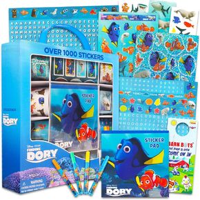 Disney Finding Dory Sticker Activity for Boys ، Girls - حزمة مع أكثر من 1000 ملصق بالإضافة إلى علامات قوس قزح ومشاهد اللعب التفاعلية والحدود للأطفال | العثور على مجموعة ملصقات nemo