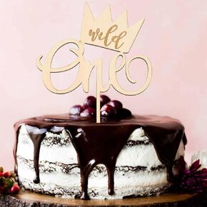 الكعكة البرية One Cake topper ， عاصمة الخشب الطبيعي topper ， كعكة عيد الميلاد الأولى Topper ， Woodland Cake Topper ， مثالية للاستحمام الطفل ， حفلة تكشف عن الحزب