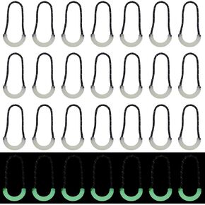 Webeedy 30 pcs Zipper Luminous Pull U Tab Tab Tab Tabs Extension Slock Zipper Brappling Glow في السوستة الداكنة يسحب سحاب قابلة للفصل لحقيبة اليد ، ومحفظة ، وأداة التخييم في الهواء الطلق ، 6.3 سم/2.48 "