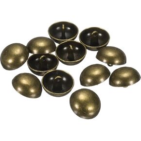 Harfington 12pcs أزرار الخياطة المعدنية نصف مقلدة ، 18 ملم / 21/32 "أزرار معدنية لؤلؤة لؤلؤة نصف جولة مع ساق لبدلة السترة ، معطف ، سترة القماش ، زخرفة الملابس ، ضبابي الذهب