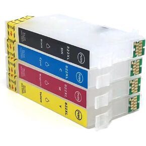 822XL T822XL Sublimation Ink Cartridges, Empty Refillable Ink Cartridges with Chip Compatible with WF-3820 WF-4820 WF-4830 WF-4834 Printers (822 with Chip)