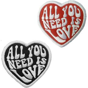 2 Packs All You Need is Love Military Heart Pattern Badge Emblem Iron On Sew on Tactical Funny Love Heart Patch for Clothes, Backpacks,Hats,Vests,Jacket,Hats Etc