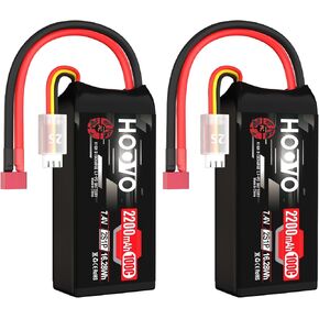 HOOVO 3S Lipo Battery 2200mAh 80C 11.1V Shorty Lipo Battery Pack Softcase with XT60 Connector Compatible with Drone RC Airplane Helicopter Quadcopter FPV RC Car,2 Pack