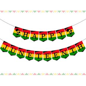 Happy Juneteenth Banner Africa Africa الاستقلال الأمريكي ديكورات الحفلات - 1865 Freedom Day Bunner Banner African Afro American Festival Celebration