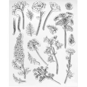 PATIKIL Transparent Silicone Stamps, 1 Pcs T1885 Flowers Clear Stamps for Card Making Decoration DIY Scrapbooking Embossing Album Decor Craft, Clear