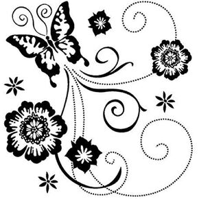 inkadinkado butterfly scroll ختم واضح