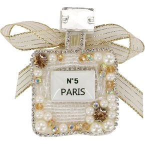 Beaded Rhinestones Patch Various Perfume Bottle Design Sequin Badge Clothing Accessories Sewing Emblem Accessories 2pieces (D Mix 3pieces)