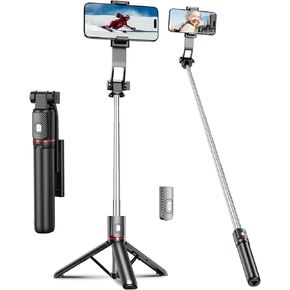 40'' Selfie Stick Phone Tripod - Extendable Tripod for iPhone and Selfie Stick Tripod with Remote, Cell Phone Tripod for Video Recording, iPhone 14/13/12 Pro Max/Android(40 inches)