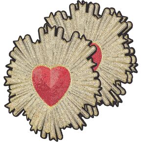 infunly 3pcs patches patches - heart heart sew on patches ، requin requin heart heart diy seleing acples accessories for clothes ، stack accound ، caps ، arts ، craft