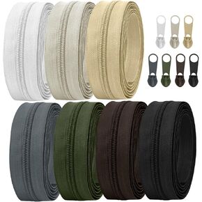 35 Yards 7 Pieces Zippers For Sewing,Zippers By The Yard,#5 Zipper Tape,Sewing Zippers With 70pcs Zipper Pull,Nylon Coil Zippers,Long Zippers For Sewing,Zipper Replacement,Bulk Zippers For Bag,Clothes