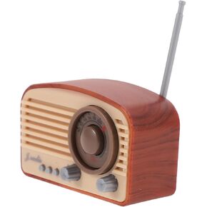 Mini Retro Radio,Tiny Old Fashion Simulation Radio Toys,Miniature Dollhouse Accessories(Brown)