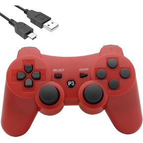 وحدة تحكم لاسلكية لجهاز PS3، وحدة تحكم ألعاب تناظرية مزدوجة قابلة لإعادة الشحن تعمل بتقنية البلوتوث لجهاز PS3 مع كابل شحن، اهتزاز مزدوج in Kuwait