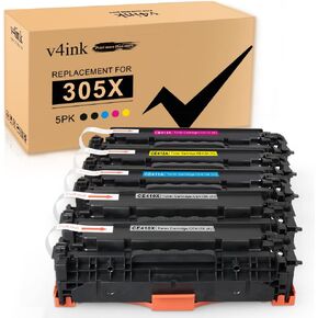 V4ink 5pk استبدال خرطوشة الحبر المعاد تصنيعها لـ HP 305x CE410X 305A CE410A CE411A CE412A CE413A TONER HIVE