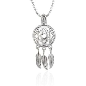 معلقات قفص Dreamcatcher المطلية بالفضة لصنع المجوهرات اللؤلؤة وتصميم معلقات القفص اللؤلؤة للنساء