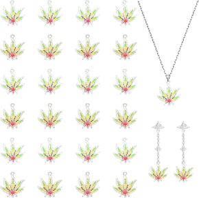 chgcraft 24pcs 2colors maple leaf argenants alloy monantants charms for diy netcleace bracelet make المجوهرات