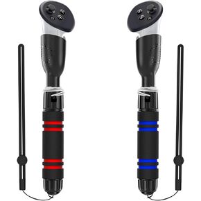 YOGES Handle Attachments Compatible with Meta Quest 3S/ Quest 3/ Oculus Quest 2/ Quest Pro/Rift S Controller Accessories, Dual Handles Extension Grips for Beat Saber Gorilla Tag Long Arms VR Games