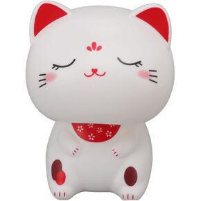 Cute Good Luck Welcoming Cats, Plastic Lucky Nodding Cat Bobble Head Nodding Cat Solar Lucky Nodding Cat Car Decoration for Home Office and Car (Type 2)