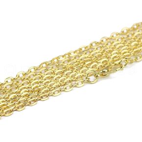 CleverDelights 3x4mmmm Cable Calting Clatlaces - Gold Color - 10 Pack - طول 24 بوصة