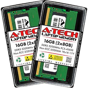 A-Tech 48GB DDR5 5600MHz PC5-44800 CL46 SODIMM 2Rx8 1.1V Non-ECC Unbuffered SO-DIMM 262-Pin Laptop RAM Memory Upgrade Module